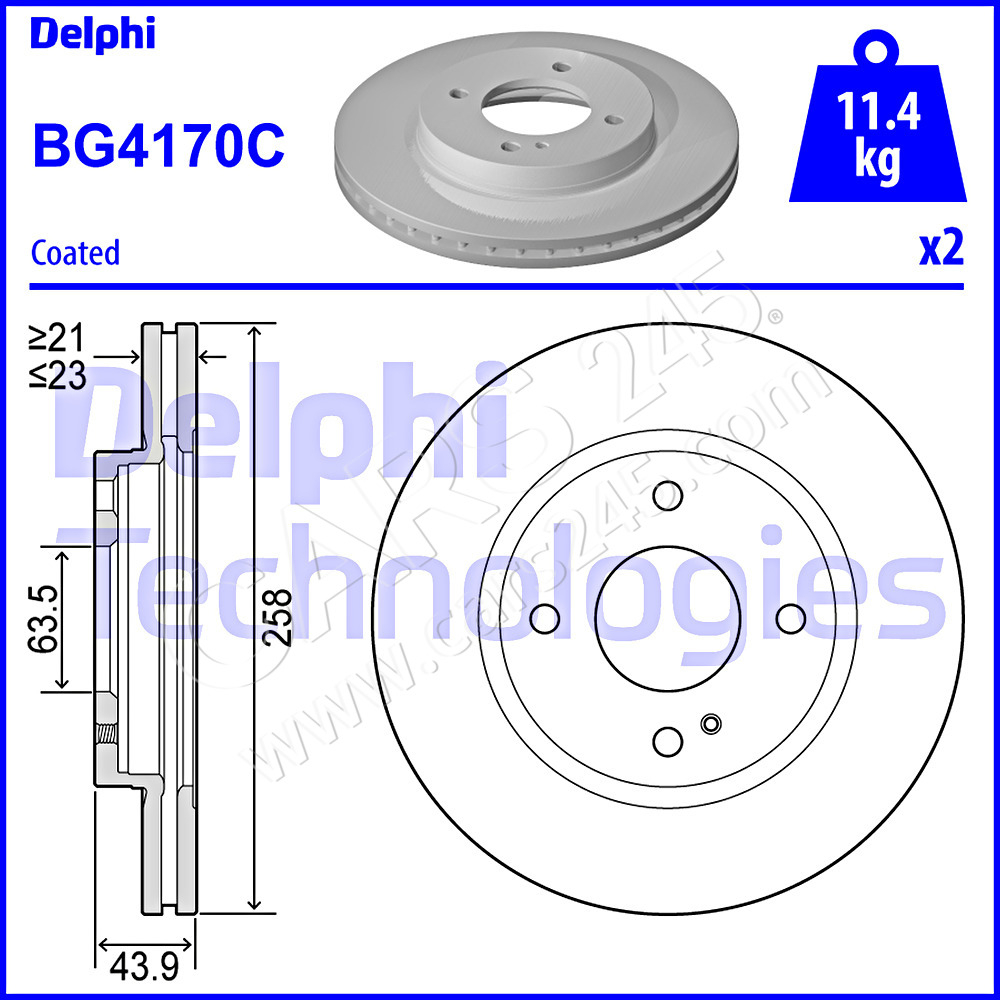 Brake Disc DELPHI BG4170C