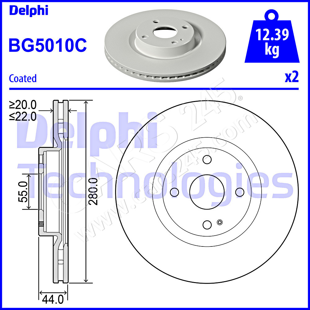 Brake Disc DELPHI BG5010C