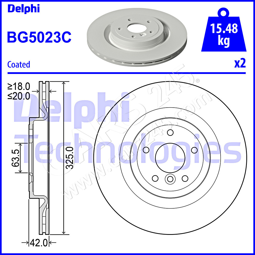 Brake Disc DELPHI BG5023C