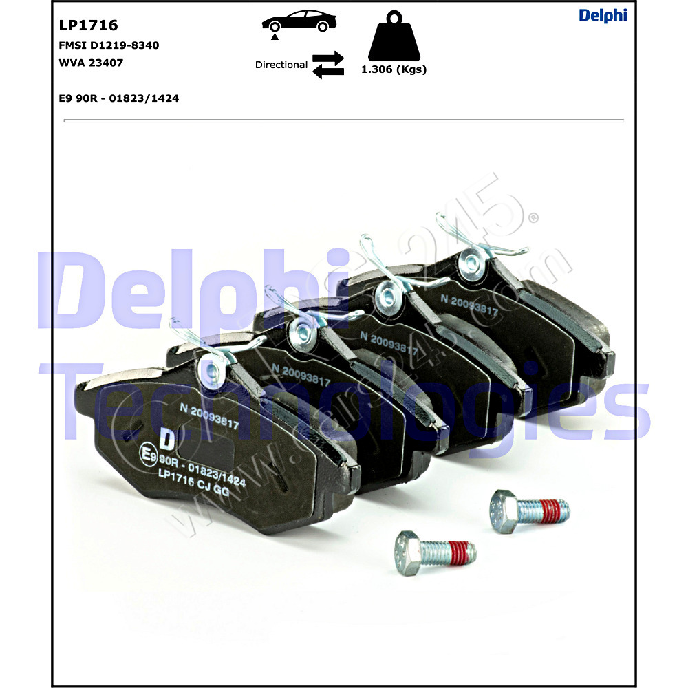 Brake Pad Set, disc brake DELPHI LP1716 2