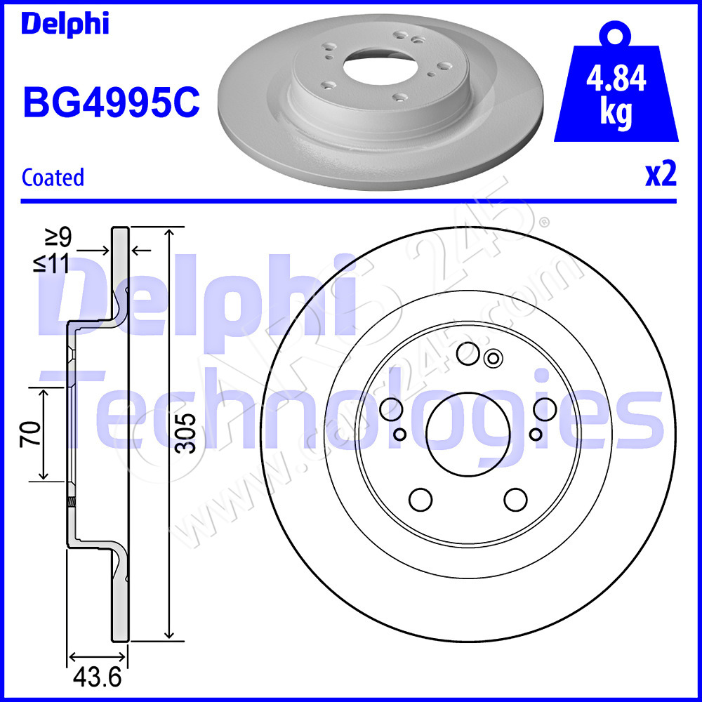 Brake Disc DELPHI BG4995C