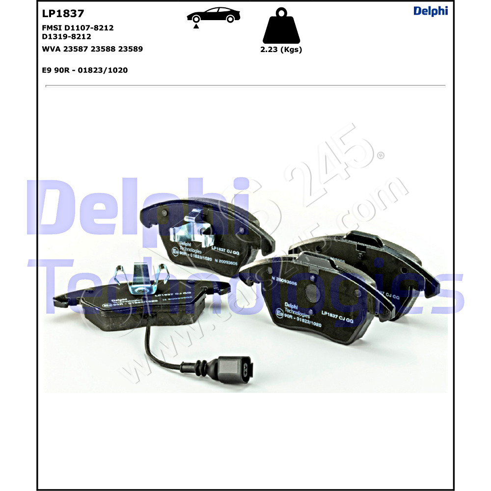 Brake Pad Set, disc brake DELPHI LP1837 2