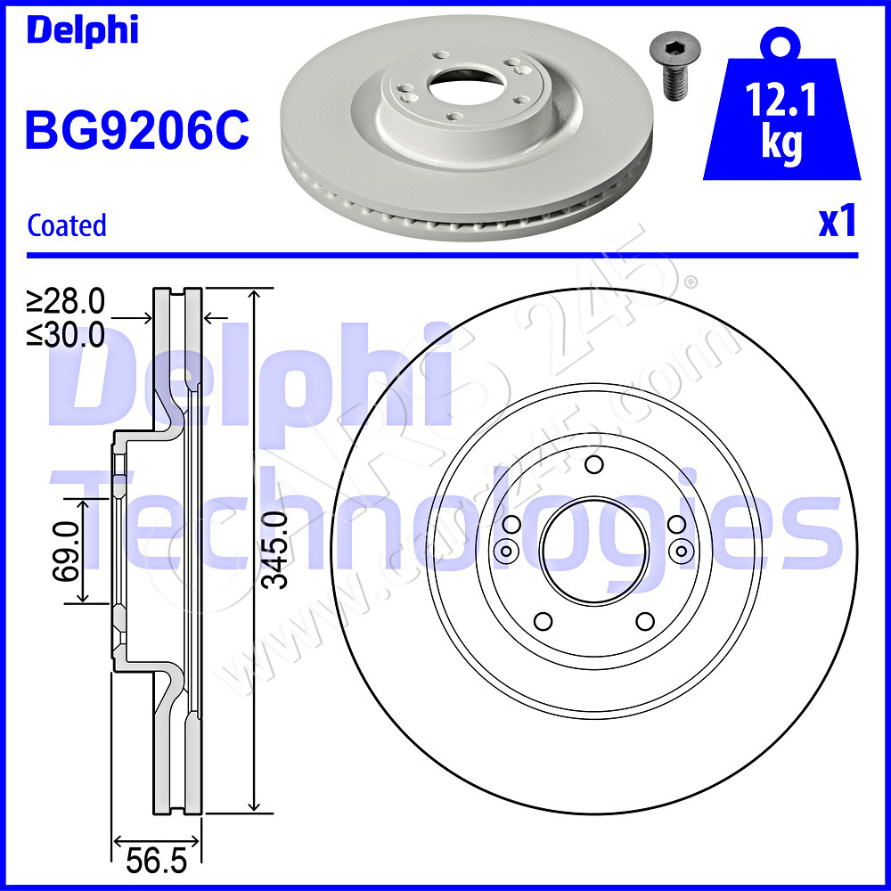 Brake Disc DELPHI BG9206C