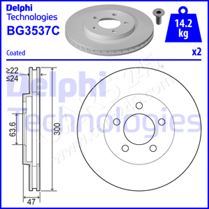 Brake Disc DELPHI BG3537C