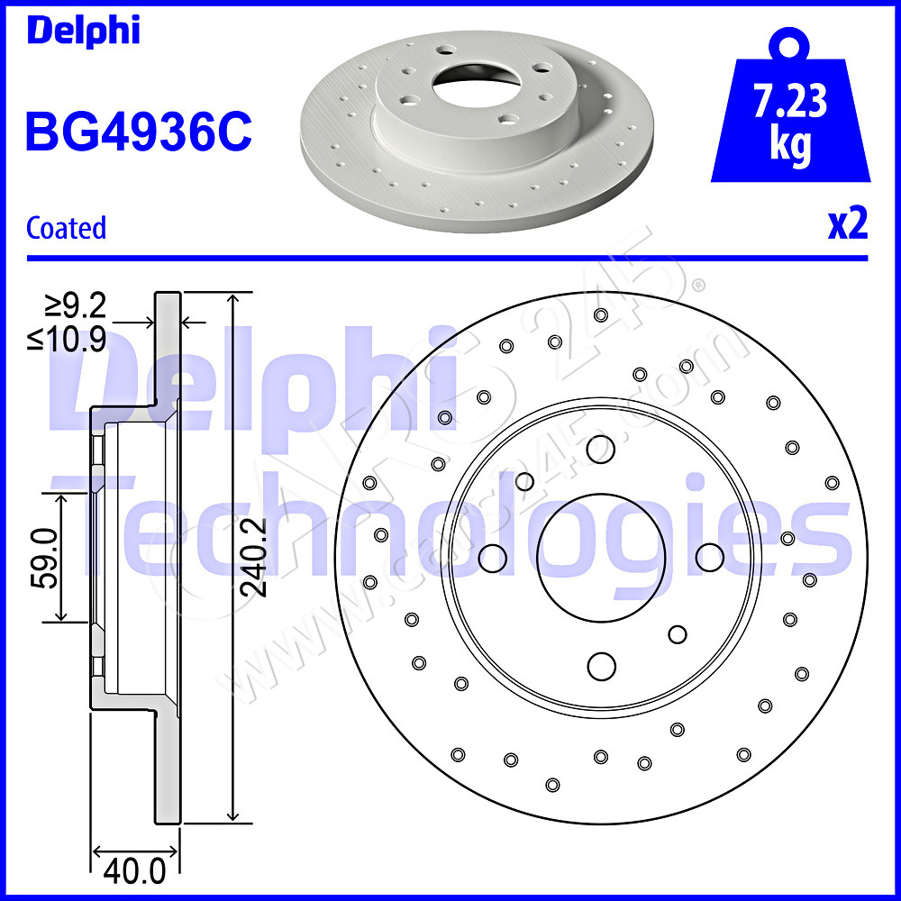 Brake Disc DELPHI BG4936C