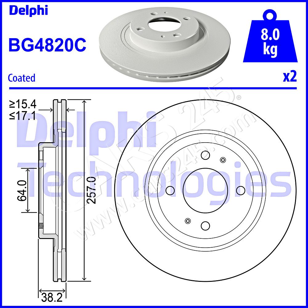 Brake Disc DELPHI BG4820C