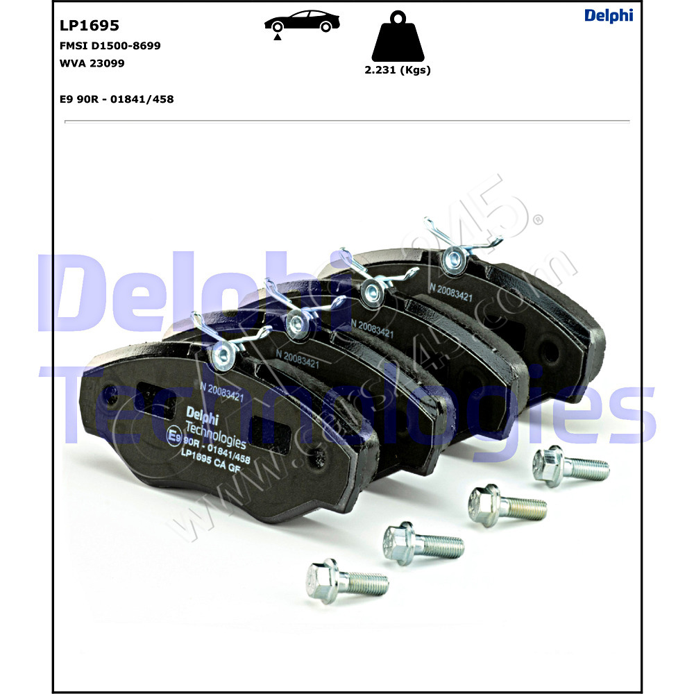 Brake Pad Set, disc brake DELPHI LP1695 2