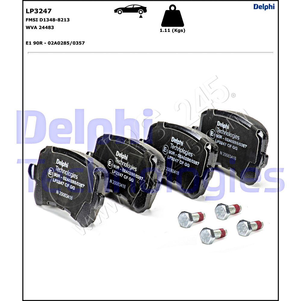 Brake Pad Set, disc brake DELPHI LP3247 2