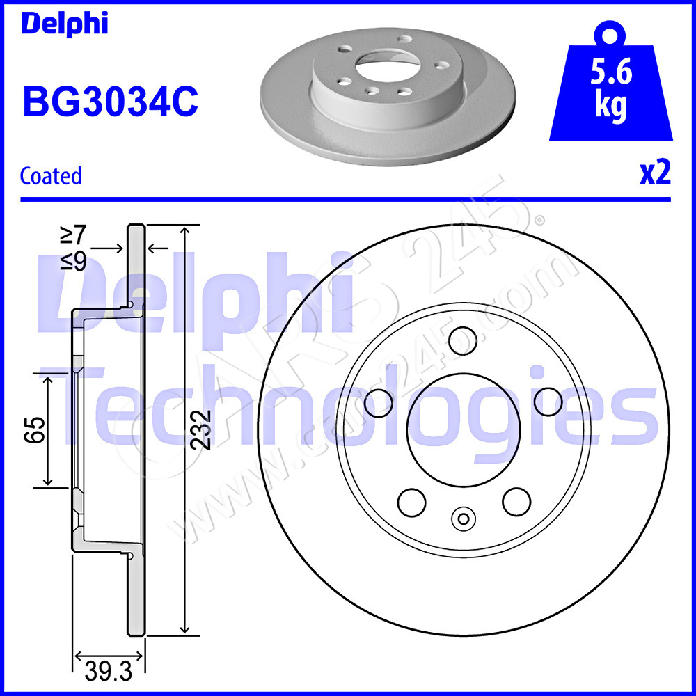Brake Disc DELPHI BG3034C