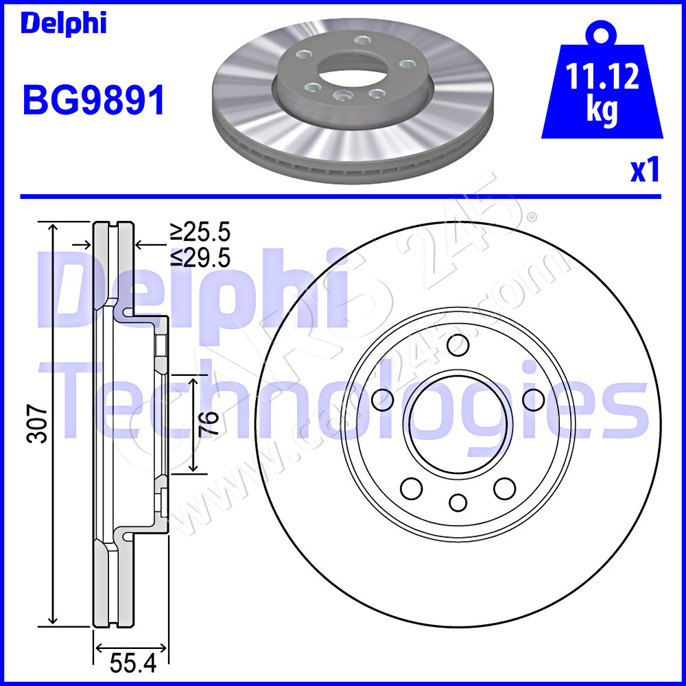 Brake Disc DELPHI BG9891