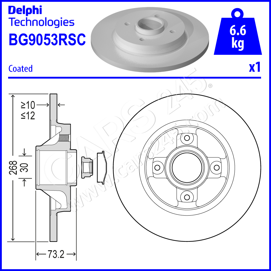 Brake Disc DELPHI BG9053RSC