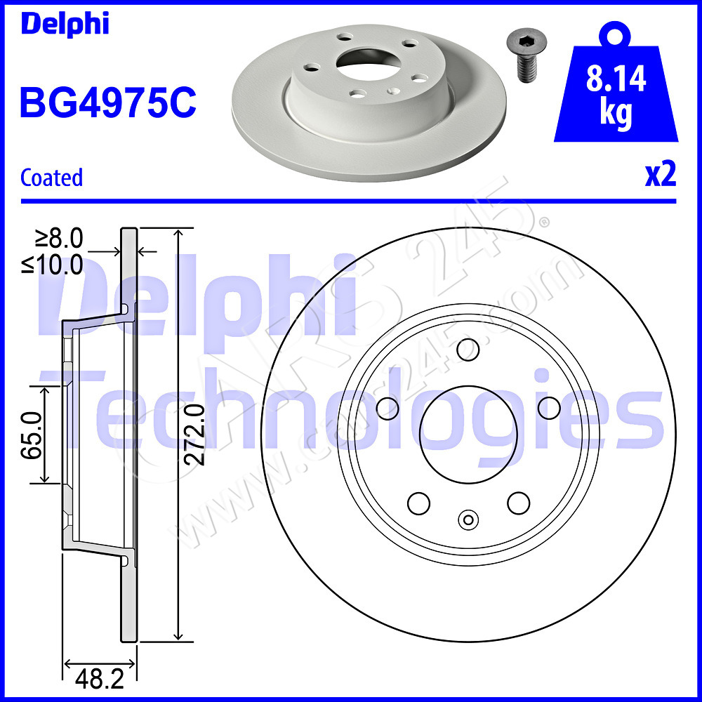 Brake Disc DELPHI BG4975C