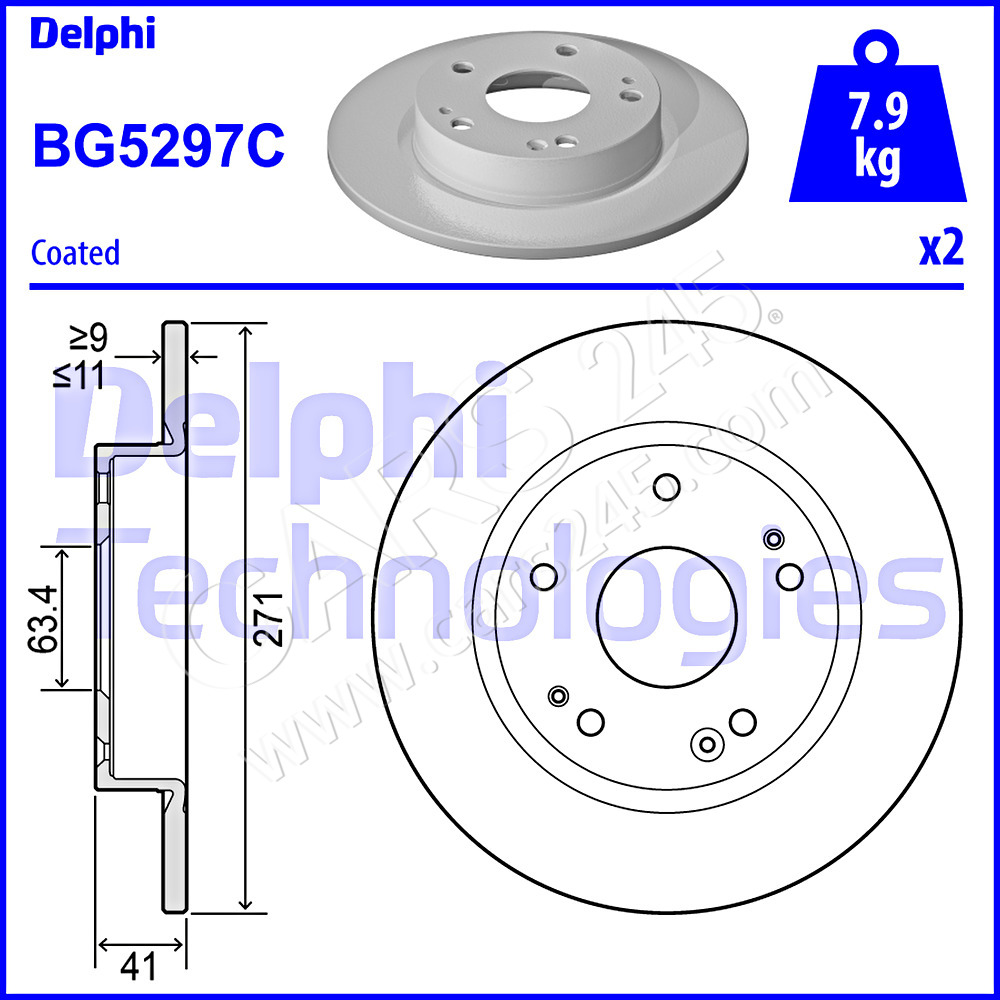 Brake Disc DELPHI BG5297C