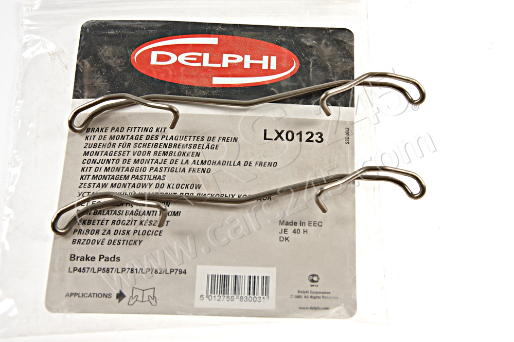 Accessory Kit, disc brake pad DELPHI LX0123 4