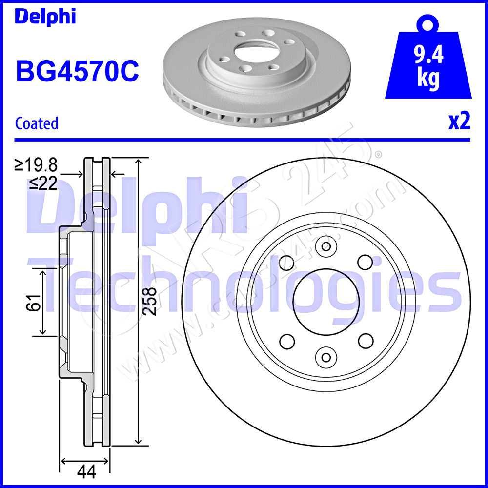 Brake Disc DELPHI BG4570C