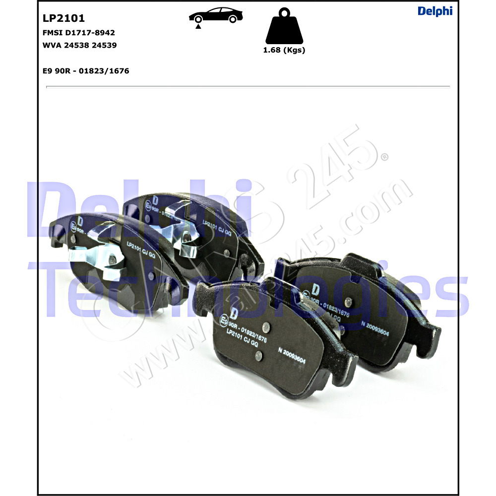 Brake Pad Set, disc brake DELPHI LP2101 2