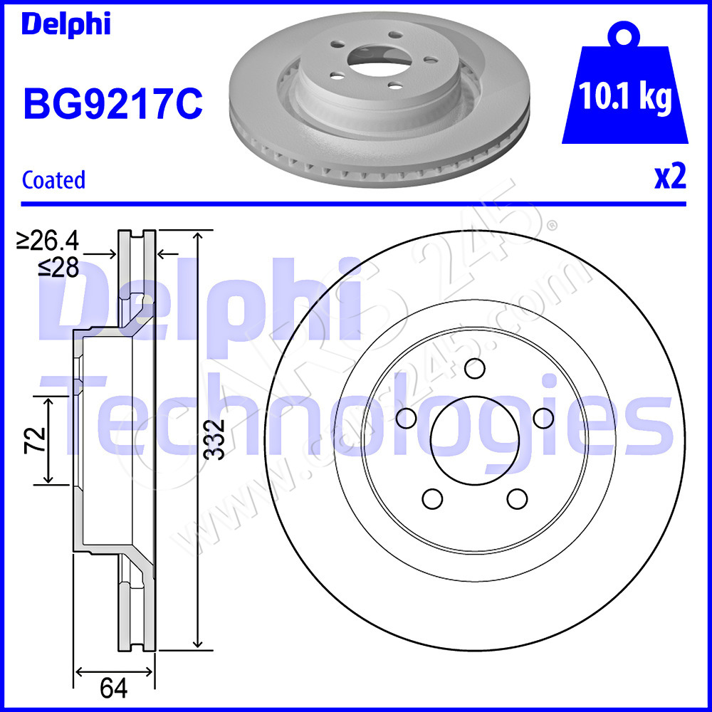 Brake Disc DELPHI BG9217C