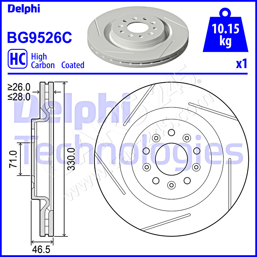 Brake Disc DELPHI BG9526C