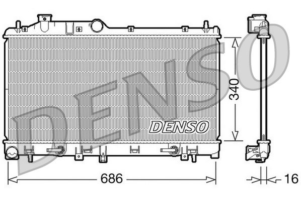 Radiator, engine cooling DENSO DRM36008