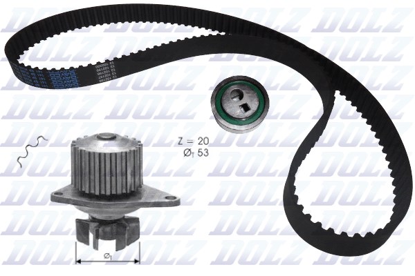 Water Pump & Timing Belt Kit DOLZ KD026