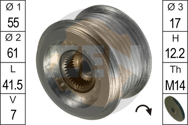 Alternator Freewheel Clutch ERA ZN5502