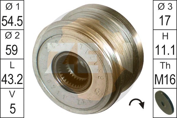 Alternator Freewheel Clutch ERA ZN5525