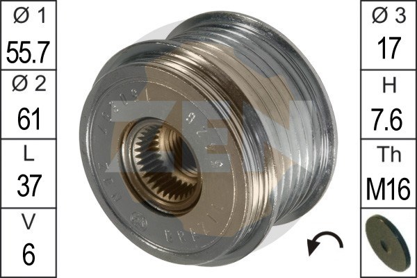 Alternator Freewheel Clutch ERA ZN5426