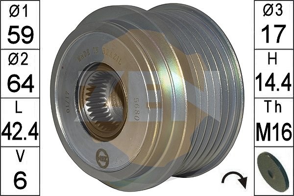 Alternator Freewheel Clutch ERA ZN5680
