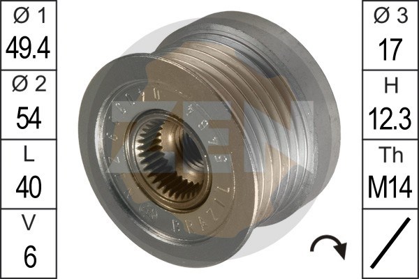Alternator Freewheel Clutch ERA ZN5464