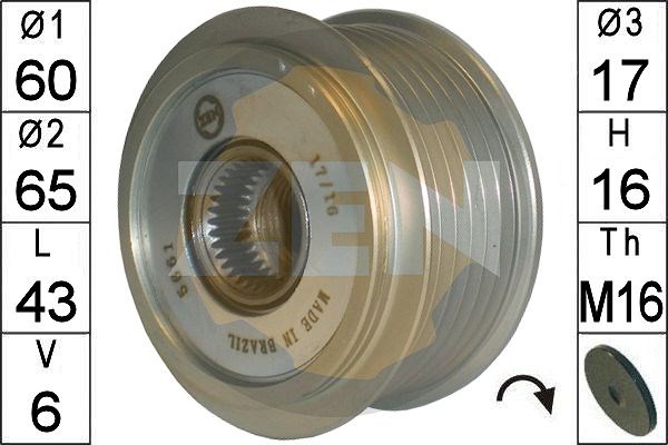 Alternator Freewheel Clutch ERA ZN5661