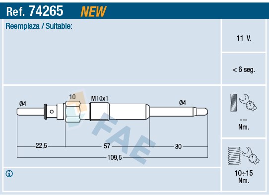 Glow Plug FAE 74265