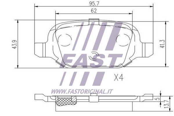 Brake Pad Set, disc brake FAST FT29162 2