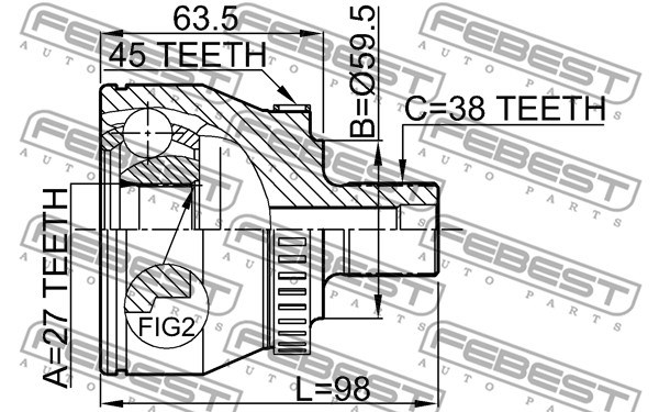 Joint Kit, drive shaft FEBEST 1710011A45 2