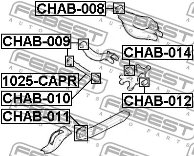 Mounting, control/trailing arm FEBEST CHAB014 2