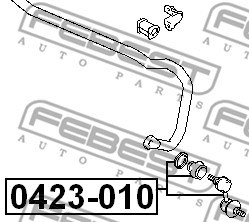 Link/Coupling Rod, stabiliser bar FEBEST 0423010 2