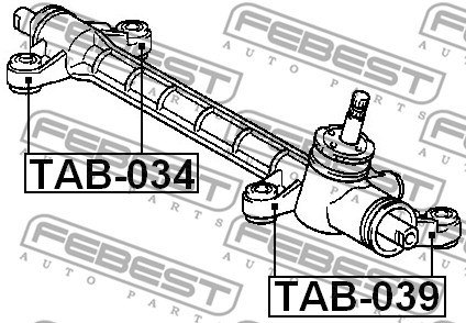 Mounting, steering gear FEBEST TAB039 2