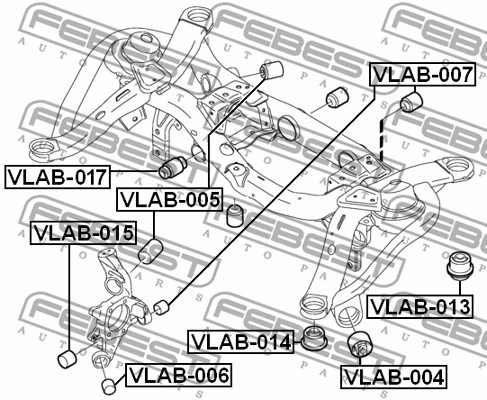 Bushing, axle beam FEBEST VLAB013 2