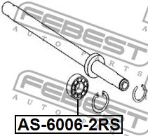 Bearing, propshaft centre bearing FEBEST AS60062RS 2