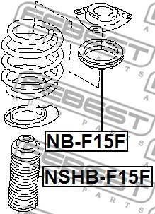 Rolling Bearing, suspension strut support mount FEBEST NBF15F 2