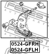 Control Arm/Trailing Arm, wheel suspension FEBEST 0524GFRH 2