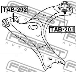 Mounting, control/trailing arm FEBEST TAB202 2