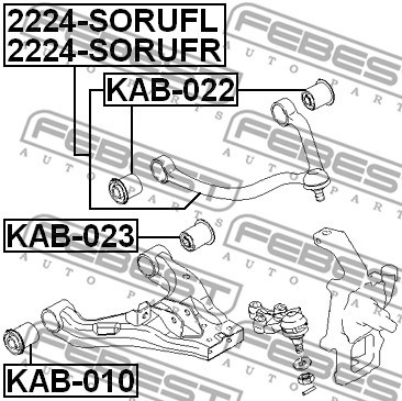 Mounting, control/trailing arm FEBEST KAB022 2