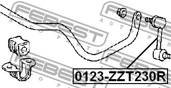 Link/Coupling Rod, stabiliser bar FEBEST 0123ZZT230R 2