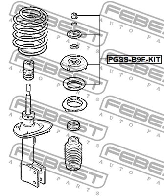 Mounting, shock absorbers FEBEST PGSSB9FKIT 2