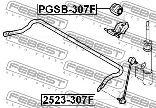 Link/Coupling Rod, stabiliser bar FEBEST 2523307F 2