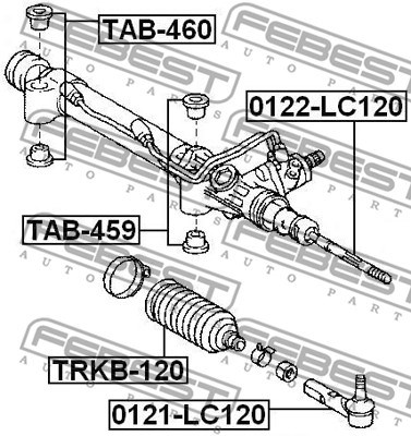 Mounting, steering gear FEBEST TAB460 2