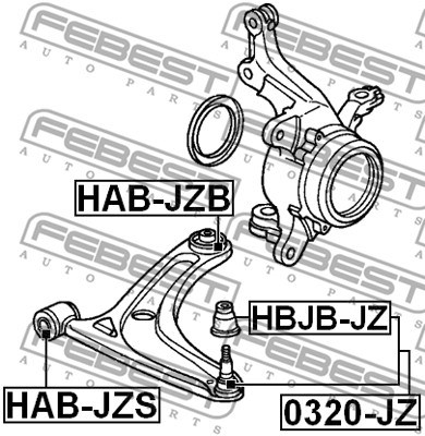 Mounting, control/trailing arm FEBEST HABJZS 2