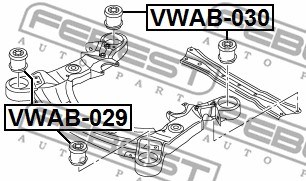 Mounting, axle beam FEBEST VWAB029 2