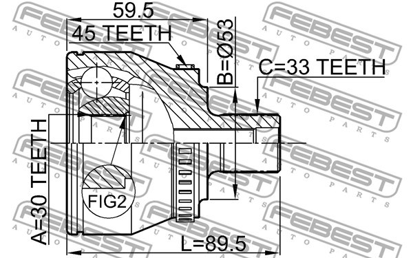 Joint Kit, drive shaft FEBEST 1710004A45 2