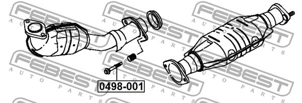 Bolt, exhaust system FEBEST 0498001 2